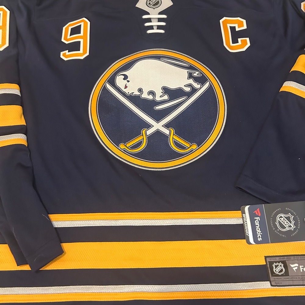 Fanatics brand BUFFALO SABRES JACK EICHEL Breakaway JERSEY Sz L or 2X New w tags - Picture 4 of 5